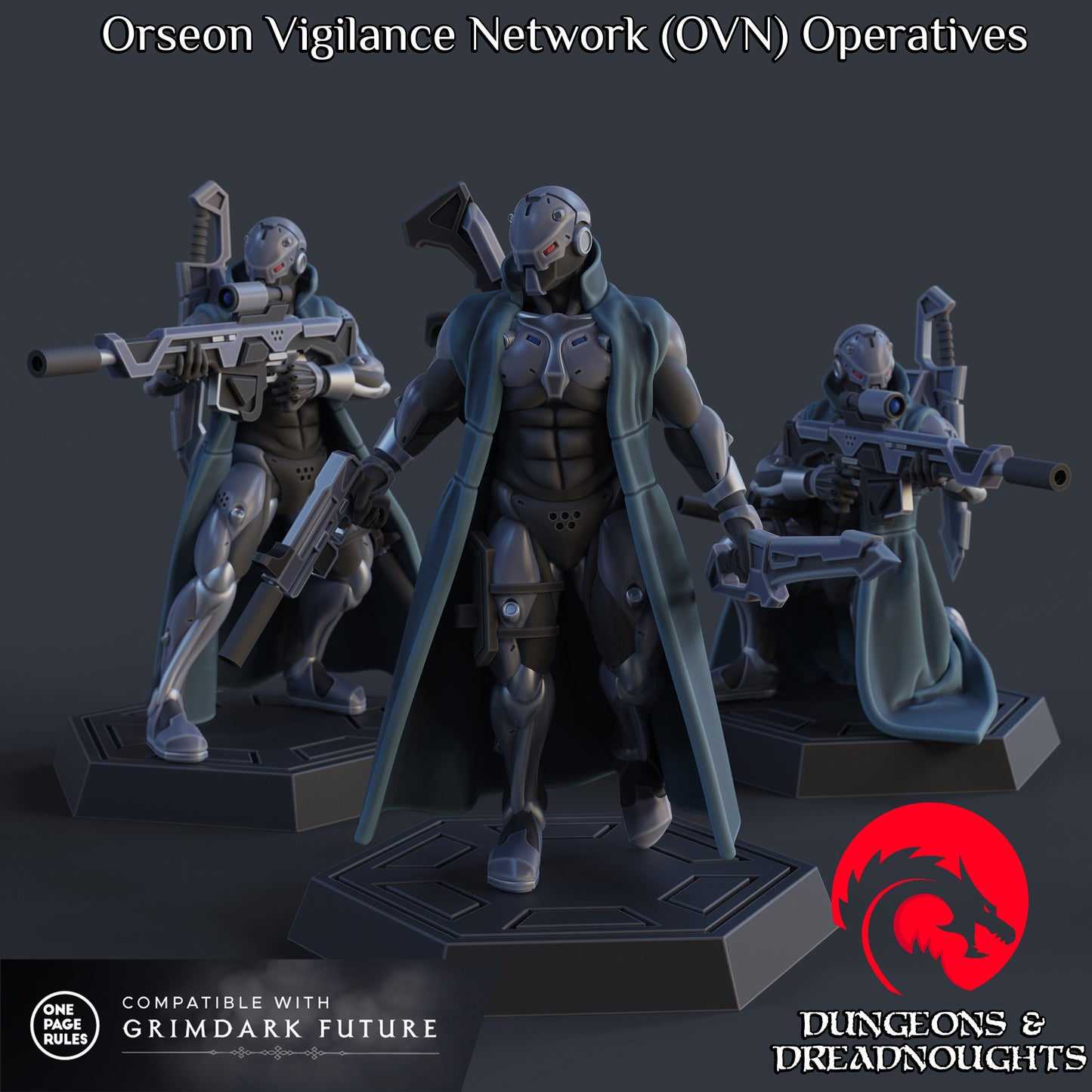 Orseon Vigilance Network (OVN) Operatives (3 Monopose Models) | Grimdark