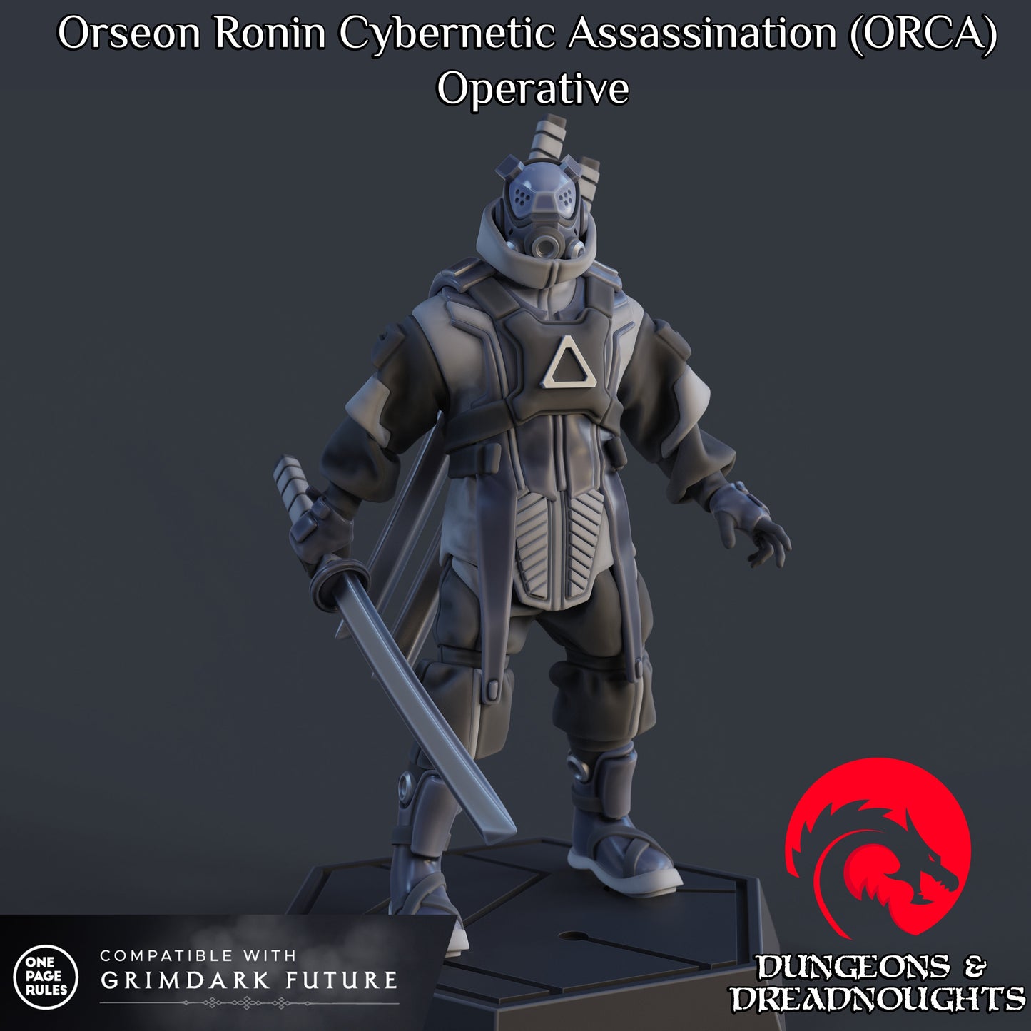 Orseon Ronin Cybernetic Assassination (ORCA) Operative (1 Monopose Model) | Grimdark | Samurai | Cyborg