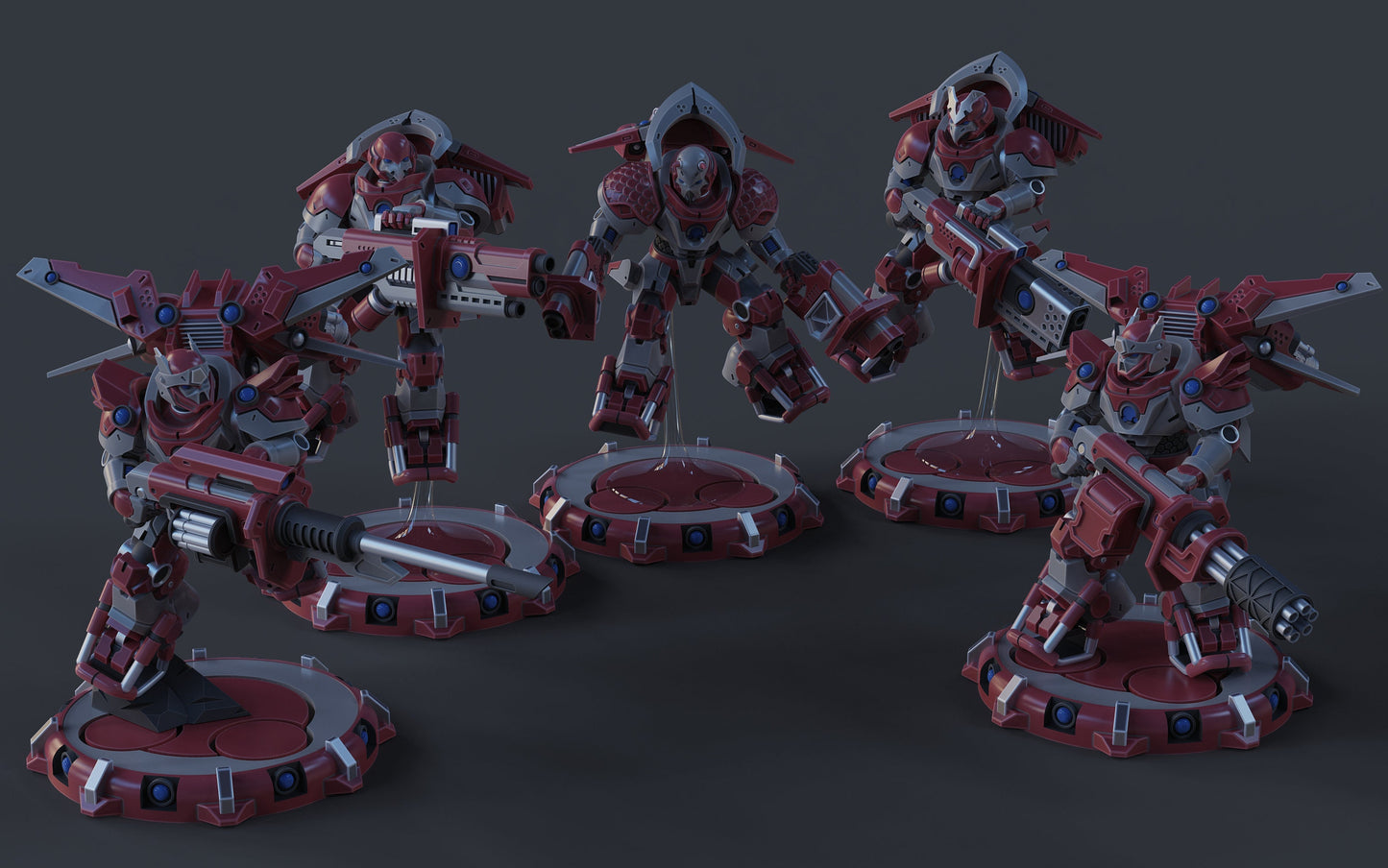 Cyber Samurai - Swooping Cranes Interceptor Squad (5 Models) | Grimdark