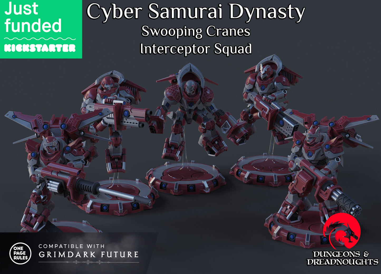 Cyber Samurai - Swooping Cranes Interceptor Squad (5 Models) | Grimdark