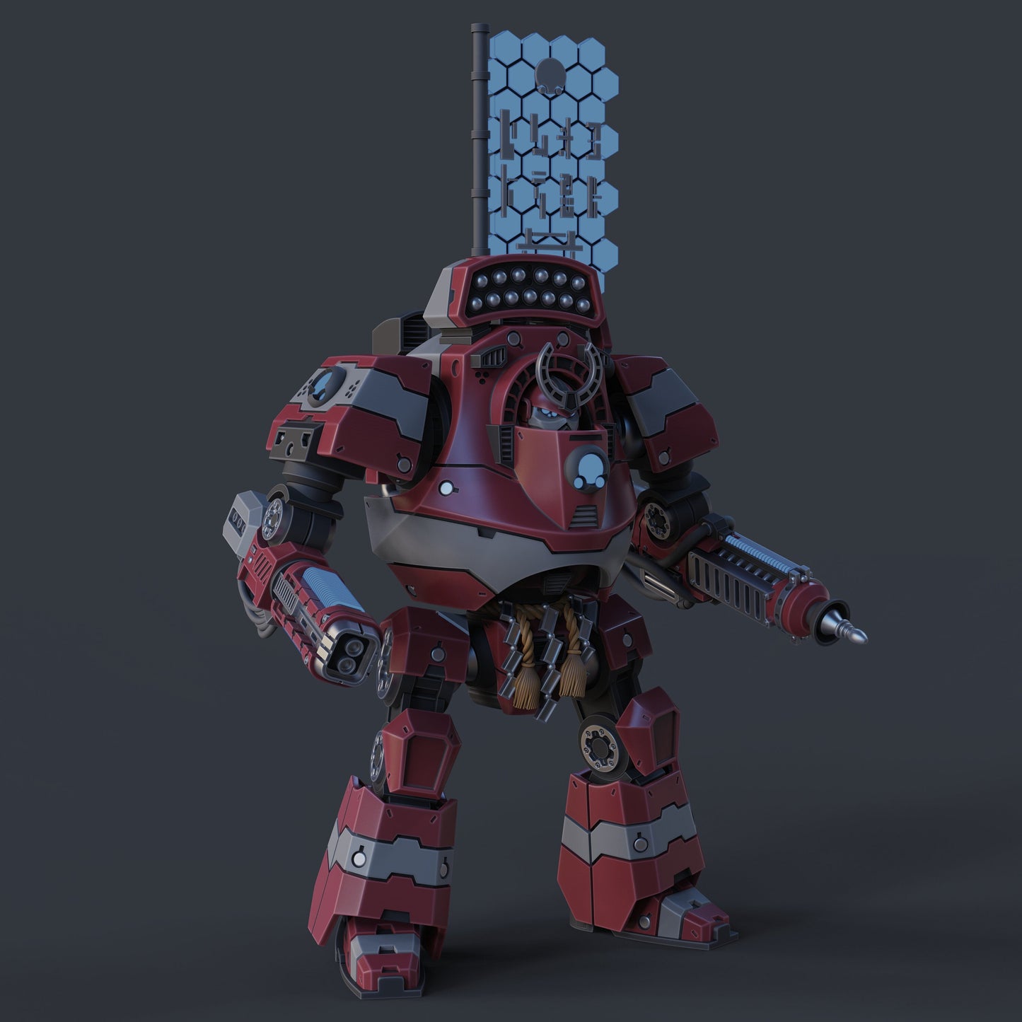 Kawachi Pattern Dreadnought (1 Posable Model) | Cyber Samurai Dynasty | Full Arsenal | Grimdark Proxy