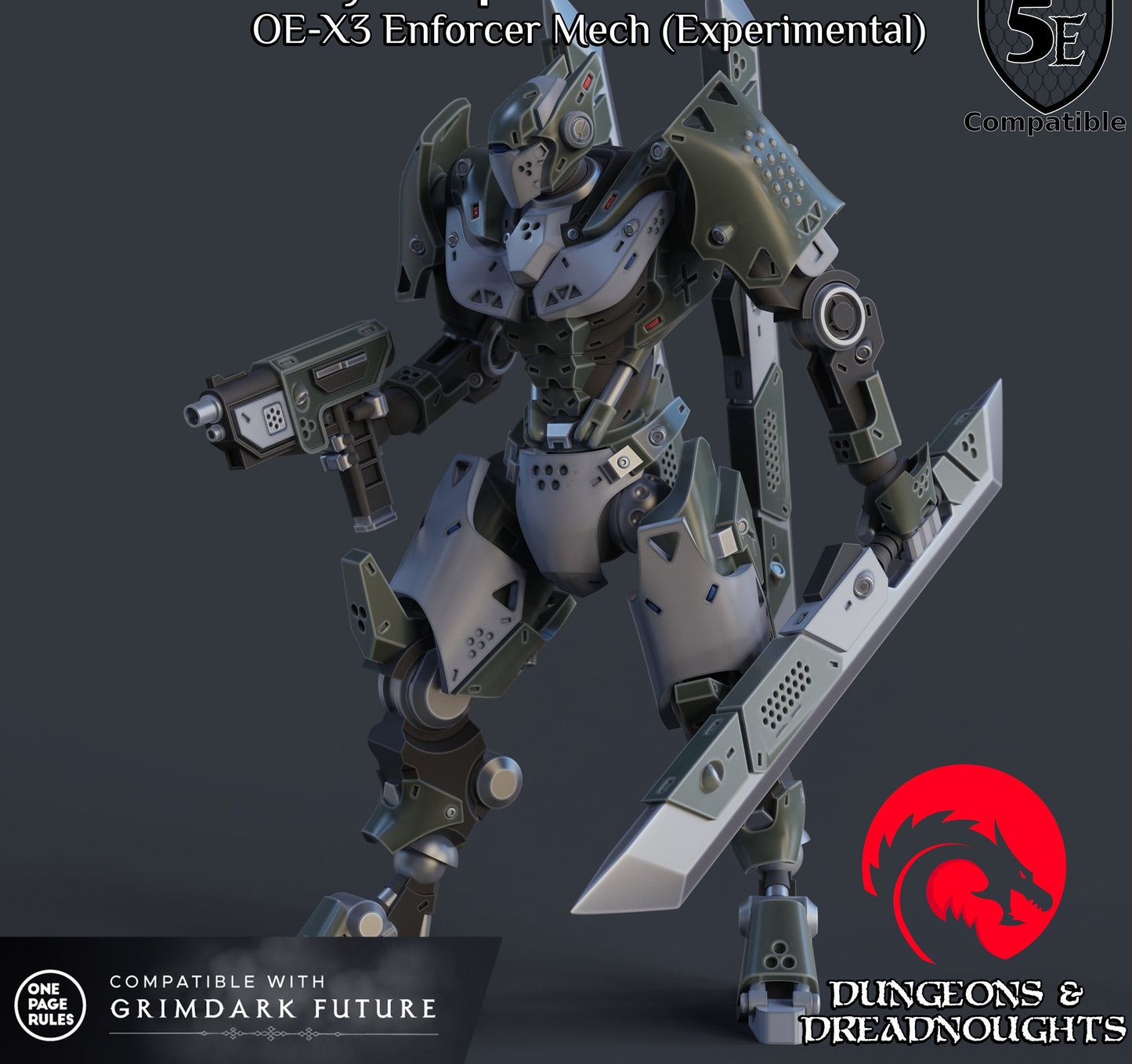 OE-X3 Enforcer Mech (Posable) | Mech | Grimdark | Battlesuit