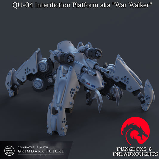 QU-04 Interdiction Platform aka "War Walker" (Posable) | Mech | Grimdark | Battlesuit | Spidertank