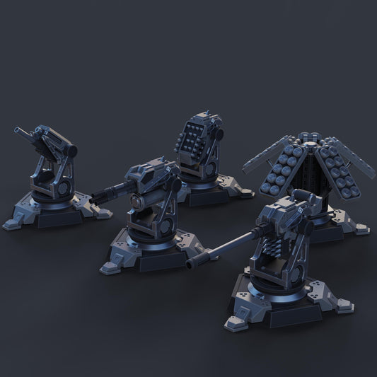 Wardivers Turrets (5 Posable Models) | FOR DEMOCRACY!