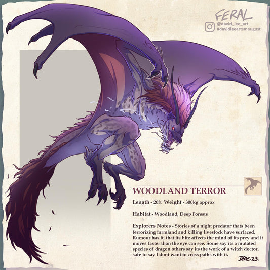 The Woodland Terror | Gloom & Glory | Bat | Wyvern | Chimera | Creature Codex | Draconic Journals | DnD | 5e Stats Included!