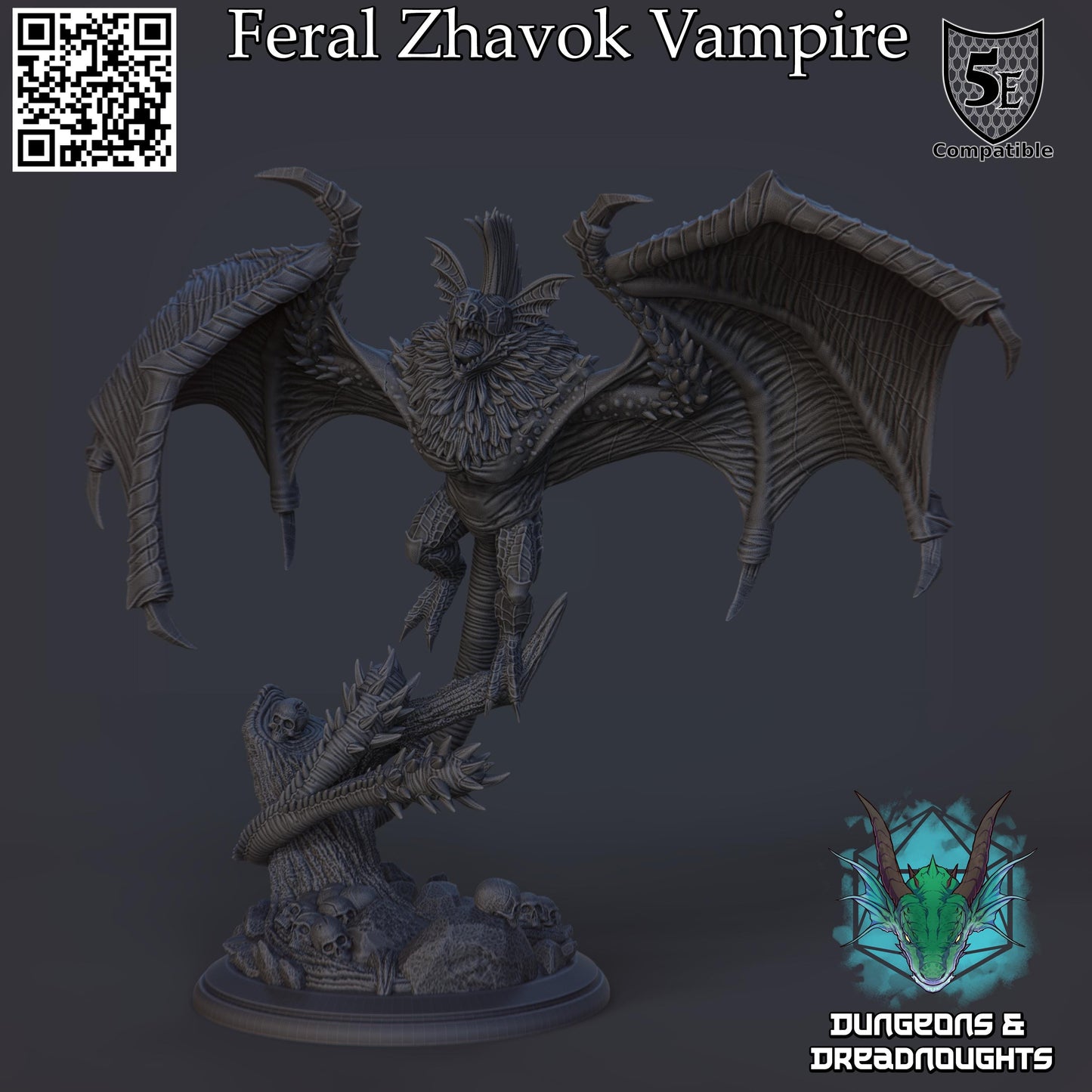 Feral Zhavok Vampire | Gloom & Glory | DnD | 5e Stats Included!