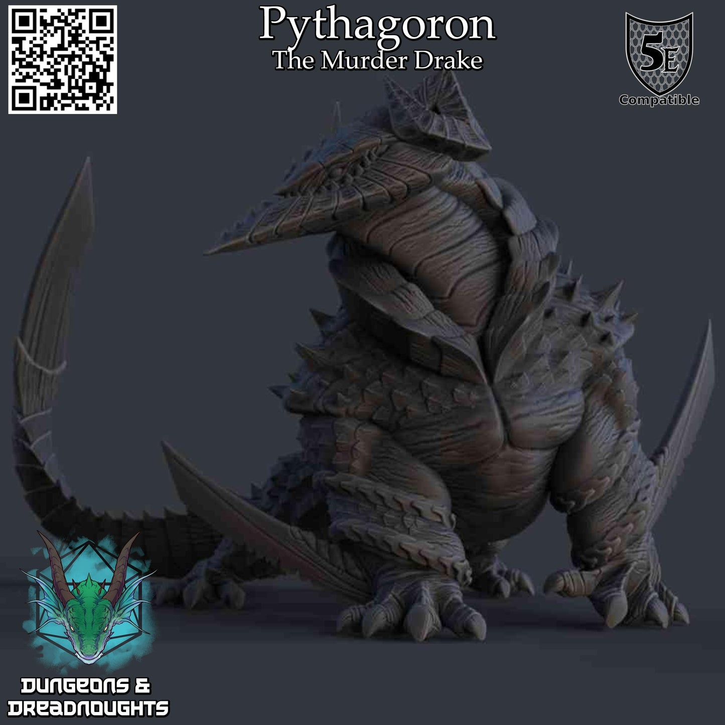 Pythagoron, The Murder Drake | Gloom & Glory | DnD | 5e Stats Included!